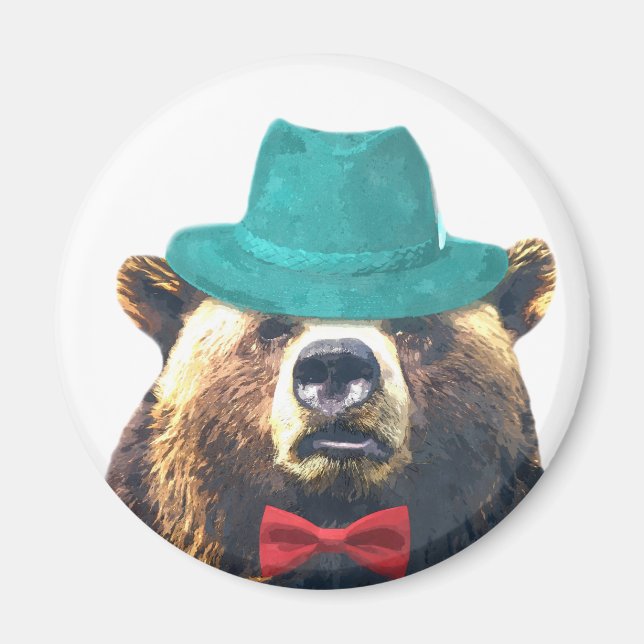 Bärenkomisches süße Tier-Waldfarbe Magnet (Vorne)