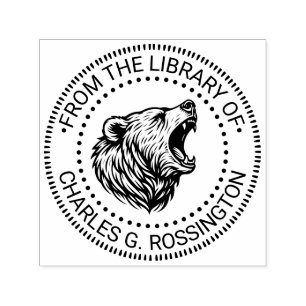 Bärenkopf Baring Teeth Library Buchname #2 Permastempel