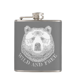 Bärenkopf, frei und frei, Handzeichnung Flachmann