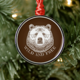 Bärenkopf, frei und frei, Handzeichnung Ornament Aus Metall