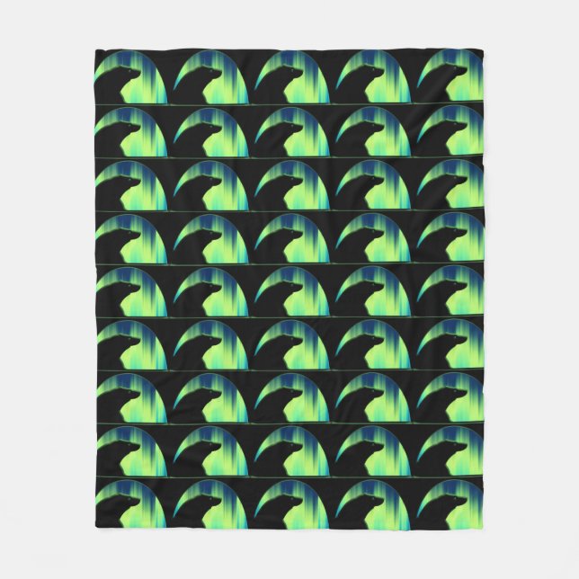 Bärenkunst Blanket Nordlichter Bärendecke Fleecedecke (Vorderseite)