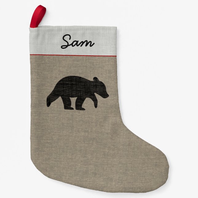 Bärenkuppe Silhouette Niedlich Wildlife Country Cu Kleiner Weihnachtsstrumpf (Vorderseite)