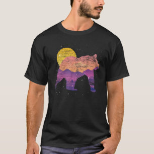 Bärenlandschaft Wald Tier Sonnenuntergang Bär T-Shirt