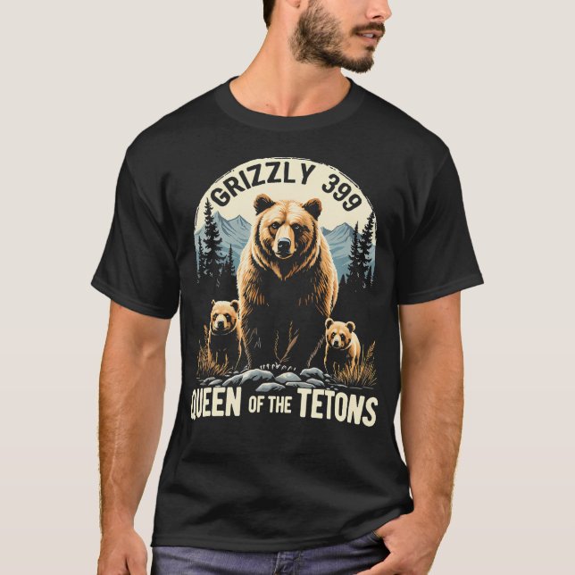 Bärenliebhaber Königin der Tetons Grizzly 399 Nati T-Shirt (Vorderseite)