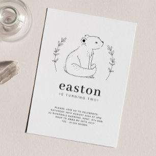 Bärenlinie Zeichne zum Geburtstag Einladung