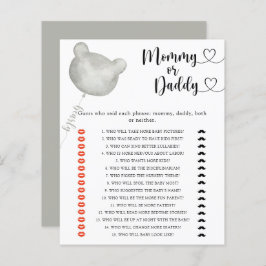 Bärenmama oder Papa-Baby-Duschgame