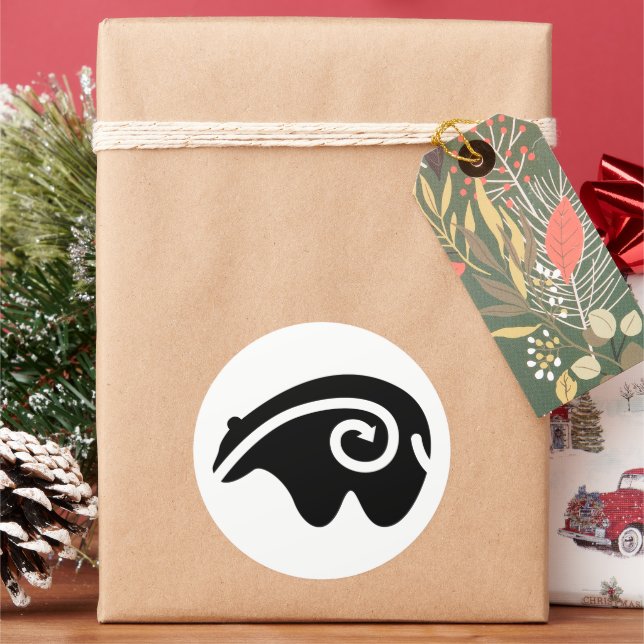 Bärenmitte Runder Aufkleber (Feiertag)