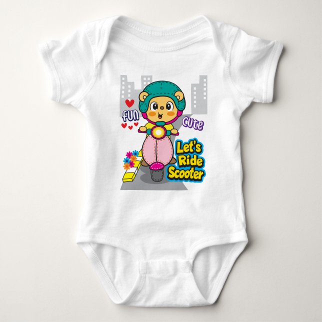 Bärenmotorrad Baby Strampler (Vorderseite)