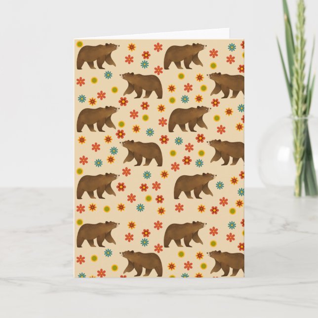 Bärenmuster Dankeskarte (Vorderseite)