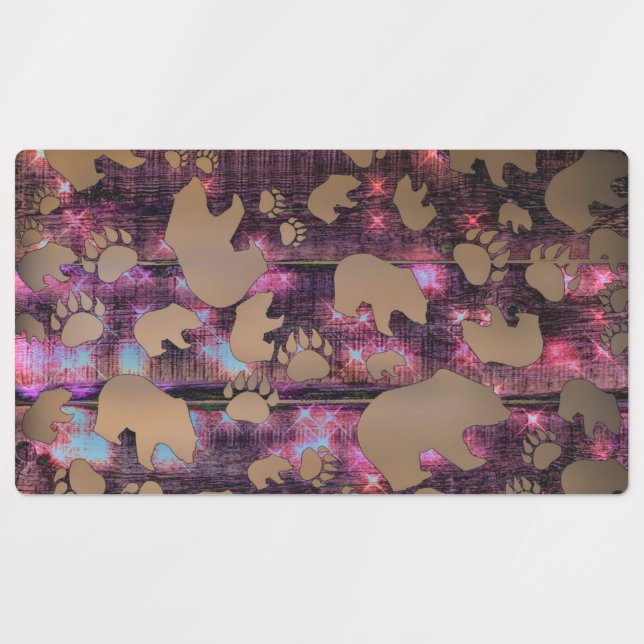 Bärenmuster Etiketten (Design 1)