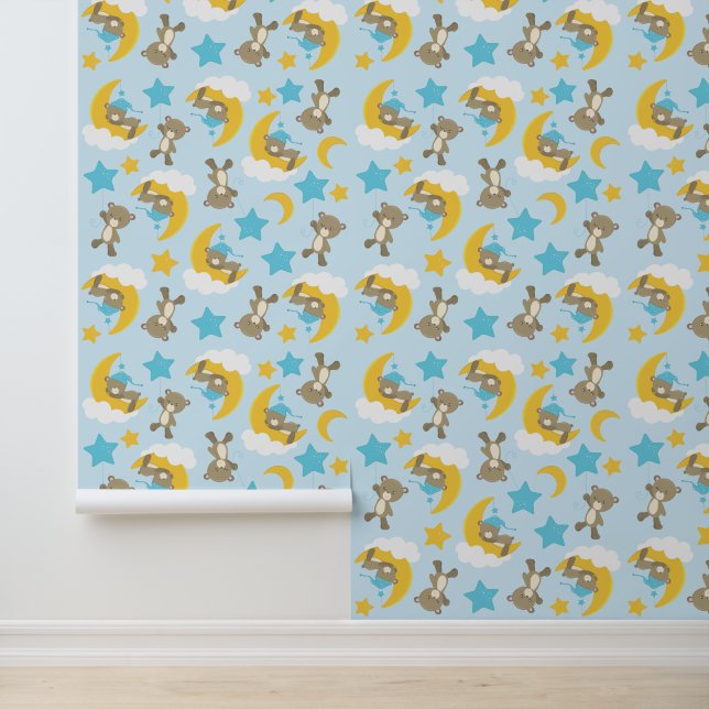 Bärenmuster, Niedliche Bären, Teddybären, Sterne Tapete (Anwendung)