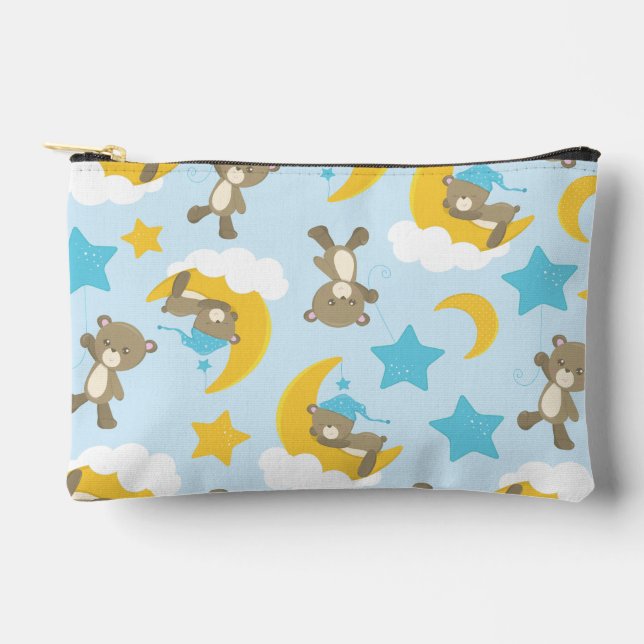 Bärenmuster, Niedliche Bären, Teddybären, Sterne Zubehörtasche (Vorderseite)