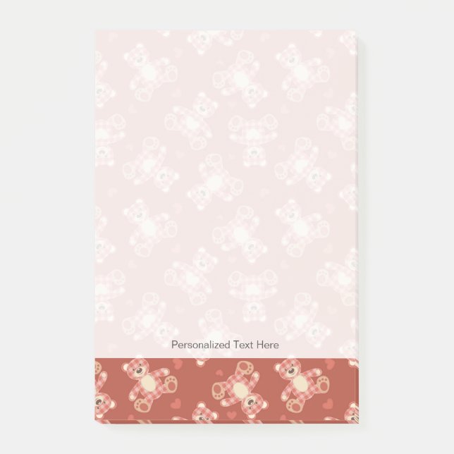 Bärenmuster Post-it Klebezettel (Vorderseite)