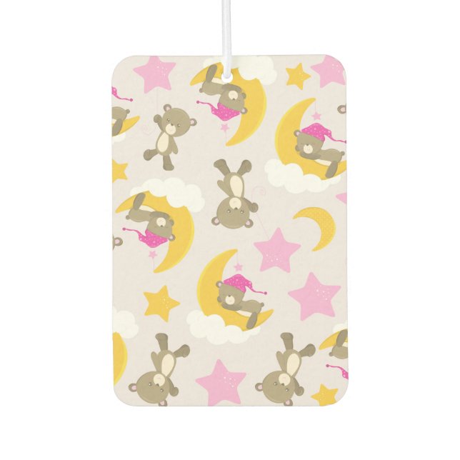 Bärenmuster, Teddybären, Niedliche Bären, Sterne Autolufterfrischer (Vorderseite)