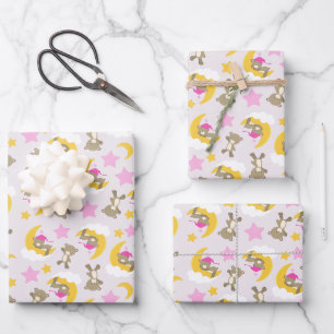 Bärenmuster, Teddybären, Niedliche Bären, Sterne Geschenkpapier Set