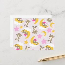 Bärenmuster, Teddybären, Niedliche Bären, Sterne Postkarte