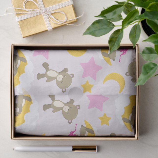 Bärenmuster, Teddybären, Niedliche Bären, Sterne Seidenpapier (Geschenk)