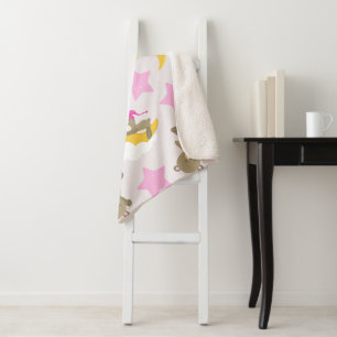 Bärenmuster, Teddybären, Niedliche Bären, Sterne Sherpadecke