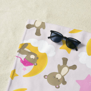 Bärenmuster, Teddybären, Niedliche Bären, Sterne Strandtuch