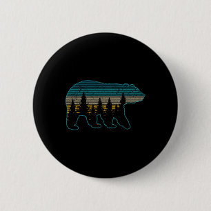 BärenNatur Grizzlybräune Schwarzer Bär Wandern Button