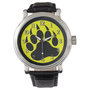 Bärenpaw Gelb und Schwarz Armbanduhr