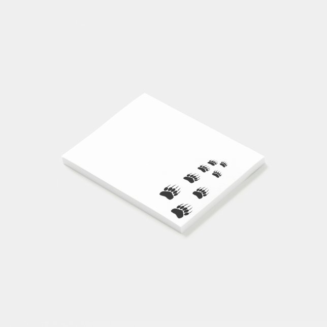 Bärenpaw Print Post-it Klebezettel (angewinkelt)