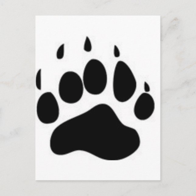 Bärenpaw Print Postkarte (Vorderseite)