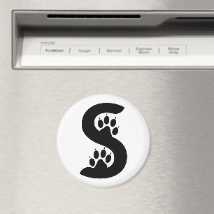 Bärenpfotenabdrücke Buchstabe S Monogramm Magnet