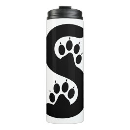 Bärenpfotenabdrücke Buchstabe S Monogramm Thermosbecher