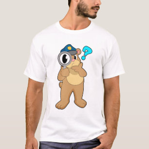 Bärenpolizist Magnifying Glas T-Shirt
