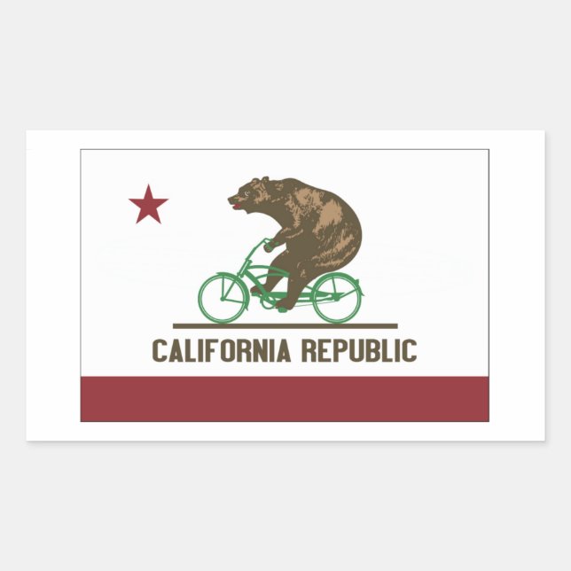 Bärenradsticker von California Rechteckiger Aufkleber (Vorderseite)