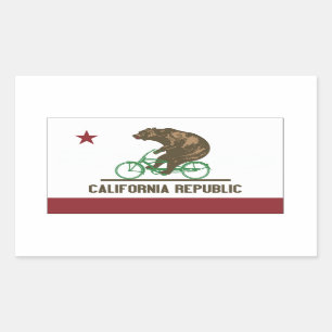 Bärenradsticker von California Rechteckiger Aufkleber