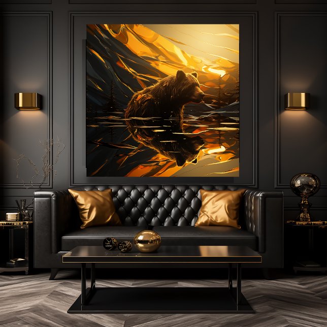 Bärenreflektion Leinwanddruck (For Illustration Purposes Only.
Actual Size May Vary.)