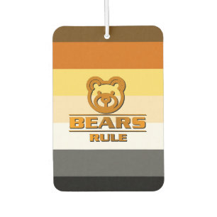 Bärenregel Flag "Classic Bear Pride Carved Wood iP Autolufterfrischer
