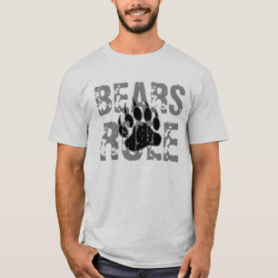Bärenregel Pfote aus schwarzem und silberem Bären T-Shirt