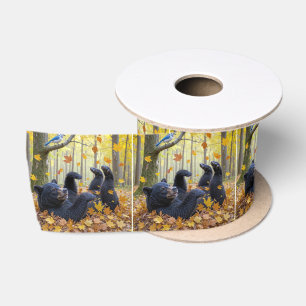 Bärenrollen im Herbst Satinband