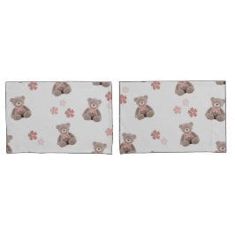 Bärenrosa-Cartoon Kissenbezug