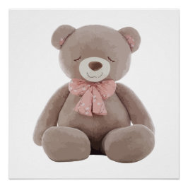 Bärenrosa-Cartoon Poster