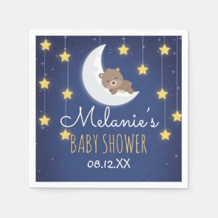 Bärenschläfer Liebe Sie die Mond-Back-Baby-Dusche Serviette