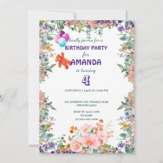 Bärenschwimmer Balloon Gefälle Blumenkohl Geburtst Einladung