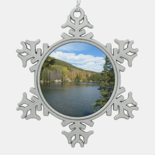 Bärensee im Rocky Mountain Nationalpark Schneeflocken Zinn-Ornament