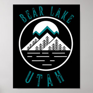 Bärensee Utah Berg Skifahren Wandern Angeln Boot Poster