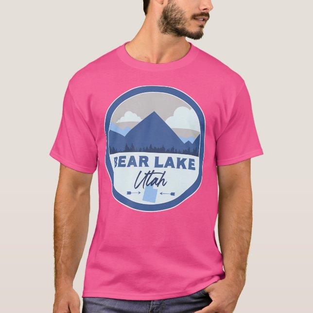 Bärensee Utah Ut Abzeichen Wandern T-Shirt (Vorderseite)