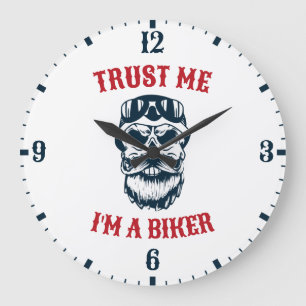 Bärenskull   Motorrad   Vertrau mir, ich bin Fahrr Große Wanduhr