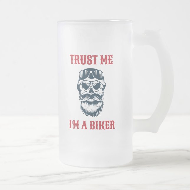 Bärenskull | Motorrad | Vertrau mir, ich bin Fahrr Mattglas Bierglas (Rechts)
