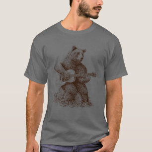 Bärenspiel Gitarrenspieler Musik Geschenk Vater R T-Shirt