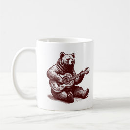 Bärenspielerin Gitarre Funny Wild Animal Gitarrist Kaffeetasse