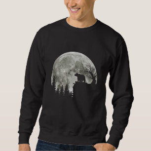 Bärenständer auf gebirgshängigem Halloween-Mond Sweatshirt