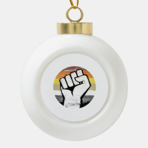 Bärenstolz Faust Kreisdruck Keramik Kugel-Ornament