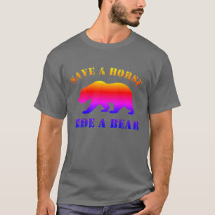 Bärenstolz Rette ein Pferd Reite einen Bären T-Shirt